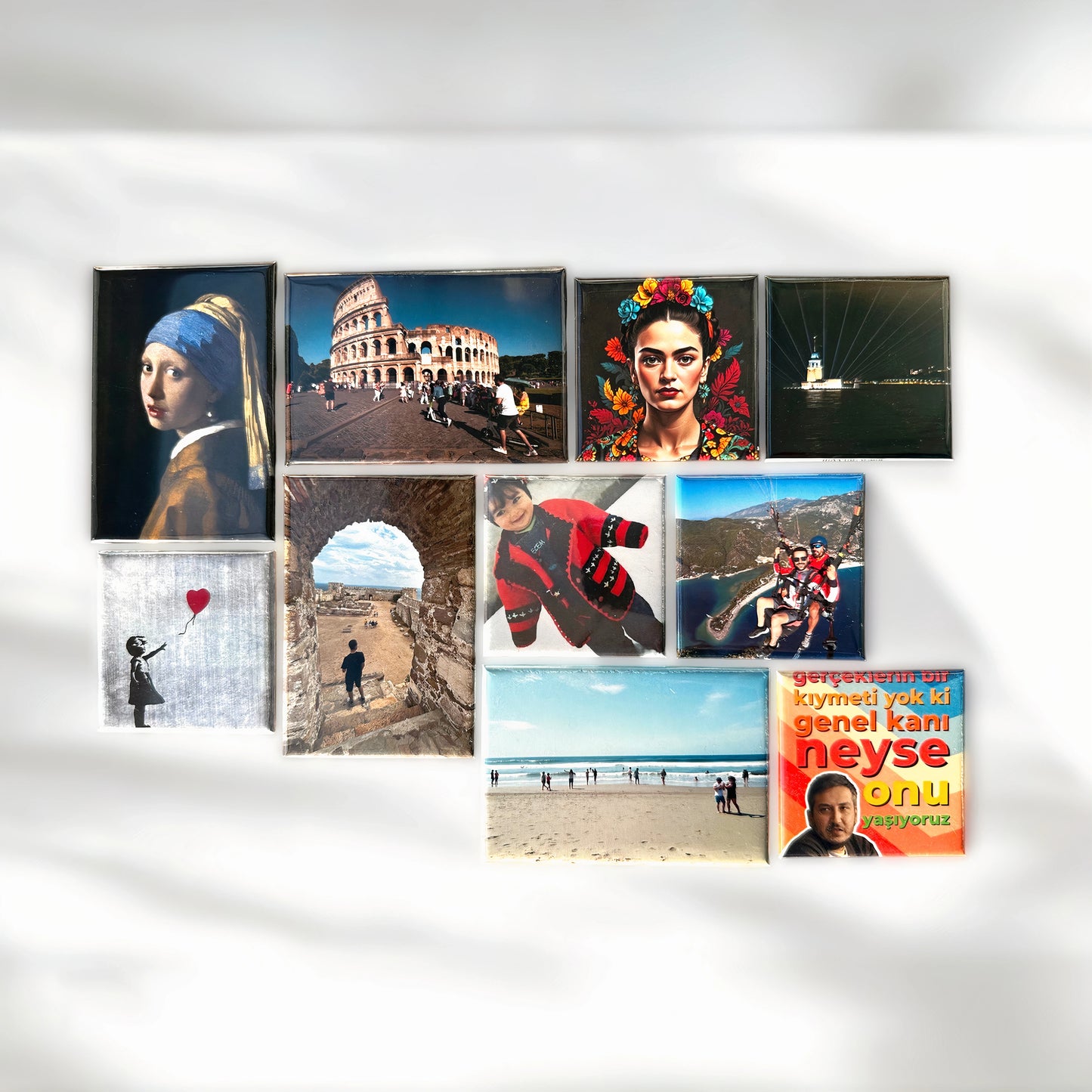 Buzdolabı İçin Metal Fotoğraf Albümü: Kare ve Dikdörtgen Karışık Magnet Seti