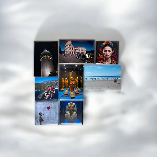 Buzdolabı İçin Metal Fotoğraf Albümü: Kare ve Dikdörtgen Karışık Magnet Seti