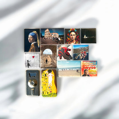 Sevgiliye Özel Hediye Kutusu: İçinde Kare, Dikdörtgen ve Açacak Magnet Bulunan 11 Parça Set