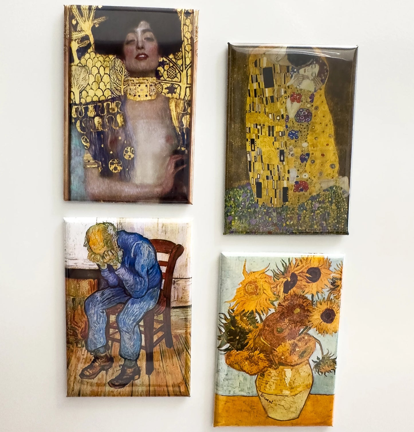 Kişiye özel resimli dikdörtgen magnet vangogh ve klimt temalı