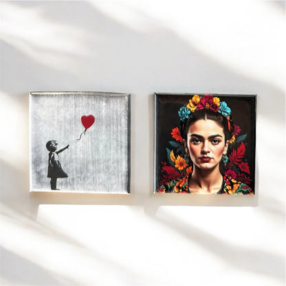 Kişiye özel resimli kare magnet dekor