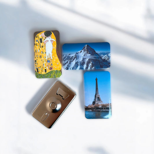 Kişiye özel resimli metal magnet açacak dekoratif