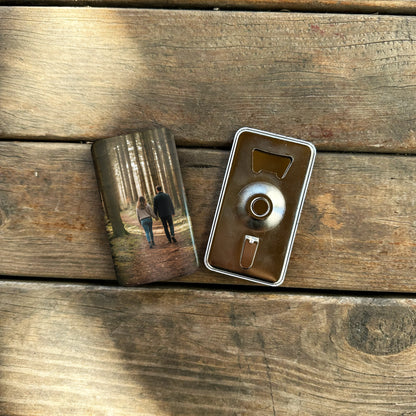 Kişiye özel resimli metal magnet açacak sonbahar temalı