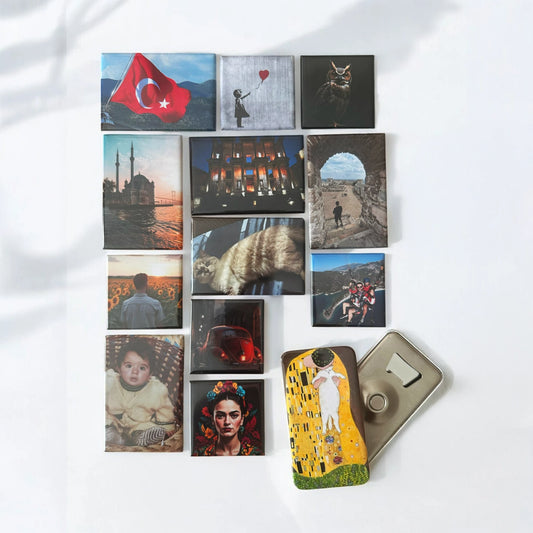 Sevgiliye Özel Hediye Kutusu: İçinde Kare, Dikdörtgen ve Açacak Magnet Bulunan 13 Parça Set